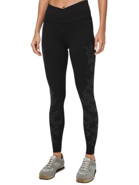 Lululemon Always On High-Rise Tight 28"* Flocked Everlux Black Size 6